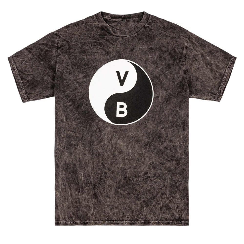 Men's V!agra Boys Yin Yang Bleached Black Tie Dye Band T-Shirt